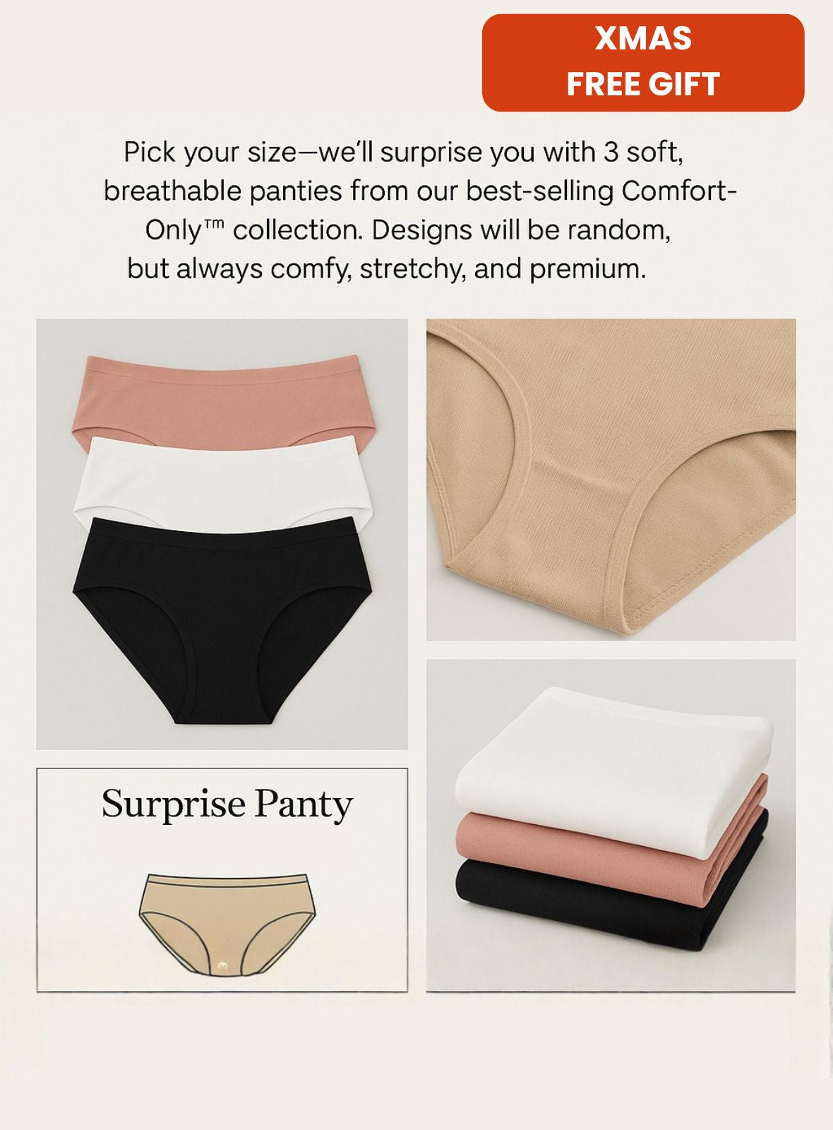 3 Pieces Surprise Panty (XMAS Free Gift)