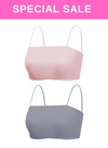 2 Pack Premium Agnes Ice Silk Bralette Inner Top Tube Top in Pink n Grey