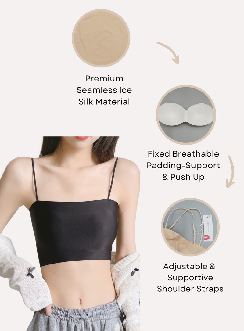 Premium Agnes Ice Silk Bralette Inner Top Tube Top in Grey