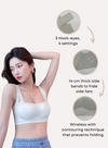 Premium Amy Seamless Push Up Lifting Supportive Wireless Padded Bra in Grey
