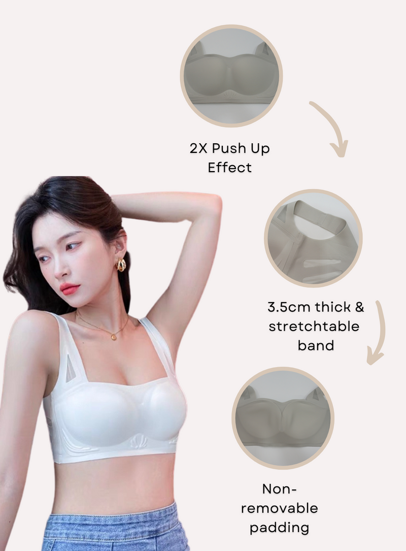 Premium Amy Seamless Push Up Lifting Supportive Wireless Padded Bra in Grey