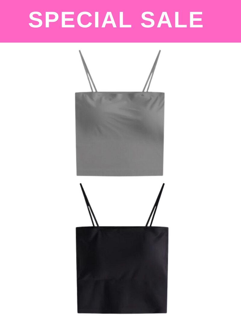 2 Pack Premium Arina Ice Silk Bralette Inner Top Tube in Grey n Black