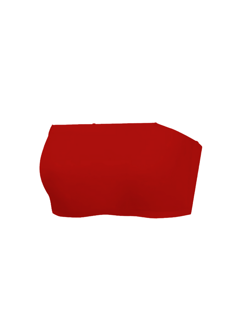 2 Pack Premium Asher Strapless Non-Slip Ice Silk Bralette Top in Red n Grey