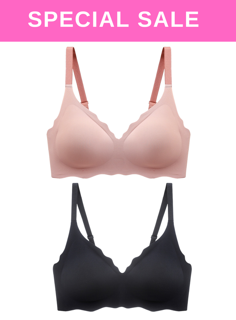 2 Pack Daisy Seamless Push Up Bra In Pink n Black