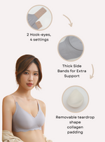 2 Pack Daisy Seamless Push Up Bra In Blue n White