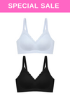 2 Pack Delia Wireless Push Up Support Bra in Blue and Black