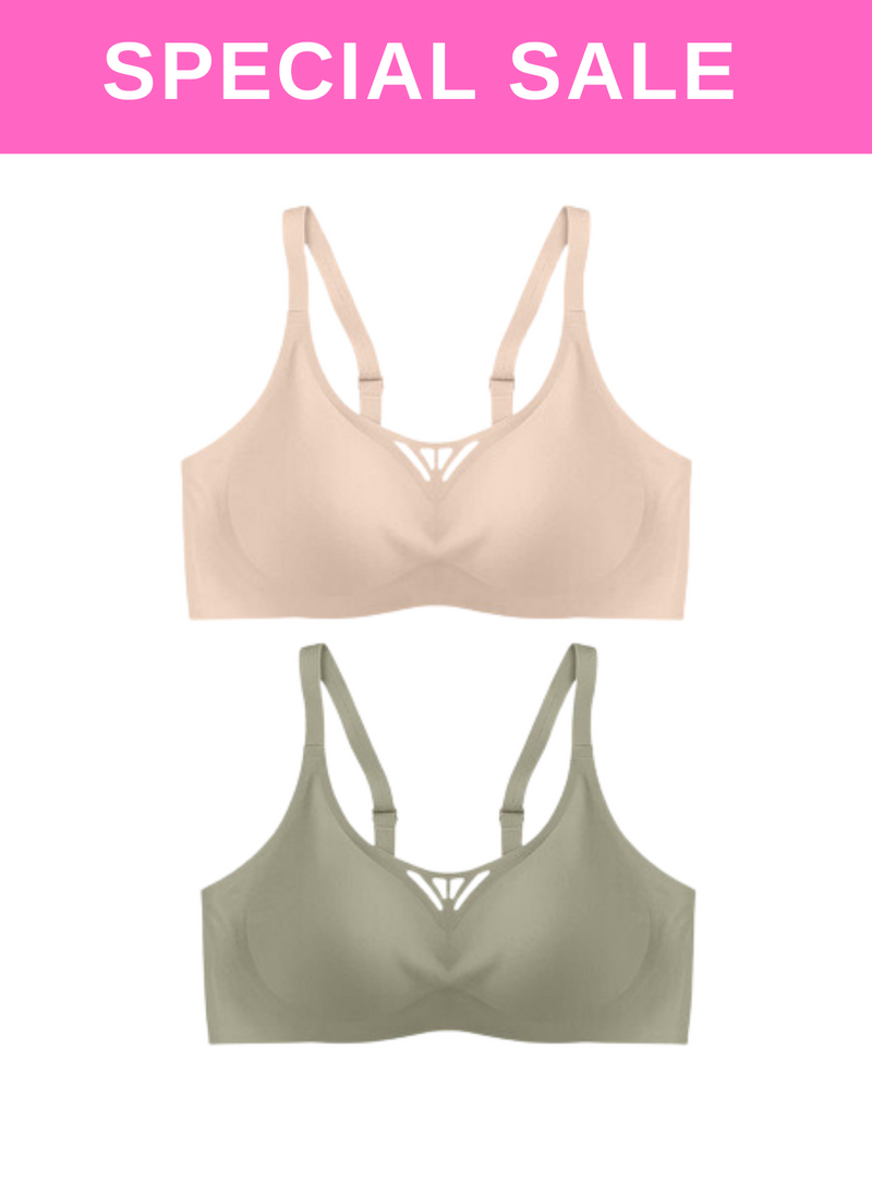 2 Pack Gabriela  Bra in Nude and Green