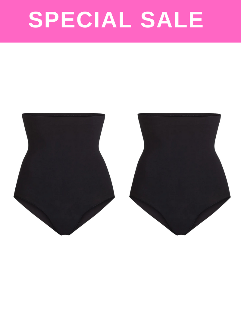 2 Pack Premium Daelyn High-Waisted Girdle Panties in Black