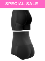 2 Pack Karla n Kleo Butt Lifter High Waisted Panties n Safety Shorts Padded Underwear in Black