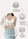 [Backorder] 2 Pack Lucia Seamless Wireless Padded Push Up Bra in Nude and White