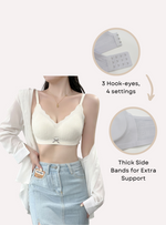 [Backorder] 2 Pack Lucia Seamless Wireless Paded Push Up Bra in Nude and White