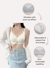 [Backorder] 2 Pack Lucia Seamless Wireless Paded Push Up Bra in Nude and White