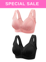 2 Pack Premium Micah Seamless Push Up Lifting Supportive Wireless Bra in Pink n Black