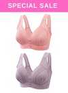 2 Pack Premium Micah Seamless Push Up Lifting Supportive Wireless Bra in Pink n Purple