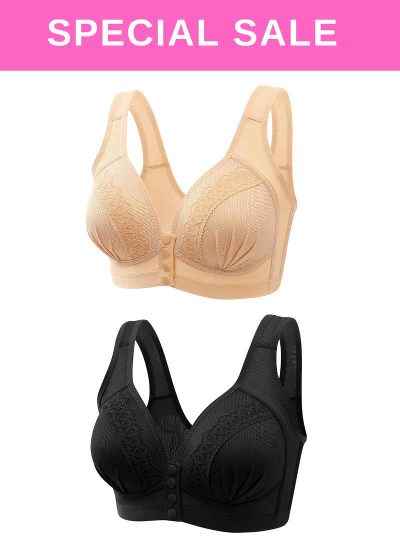 2 Pack Premium Micah Seamless Push Up Lifting Supportive Wireless Bra in Nude n Black