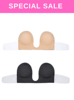 2 Pack Plunging Push Up Bra in Nude n Black