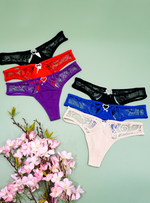 6 Pack Stella Sexy Lace G String Thong Panties Bundle A