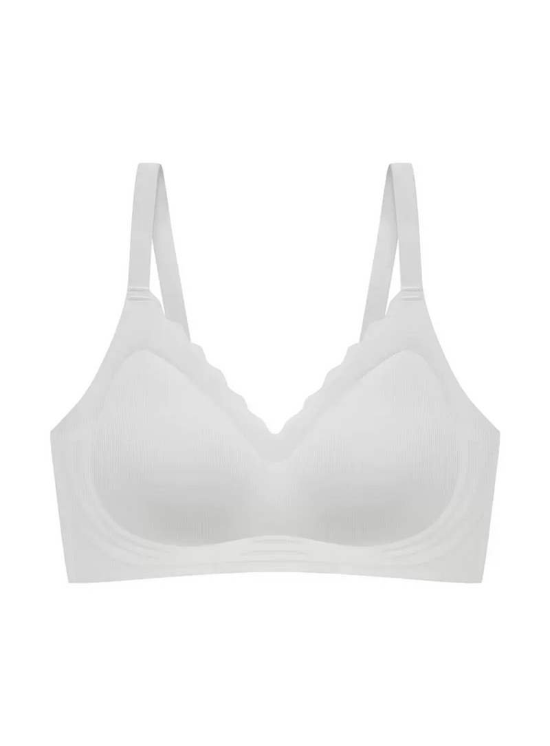 Delia Seamless Wireless Comfortable Push Up Support Bra in Grey