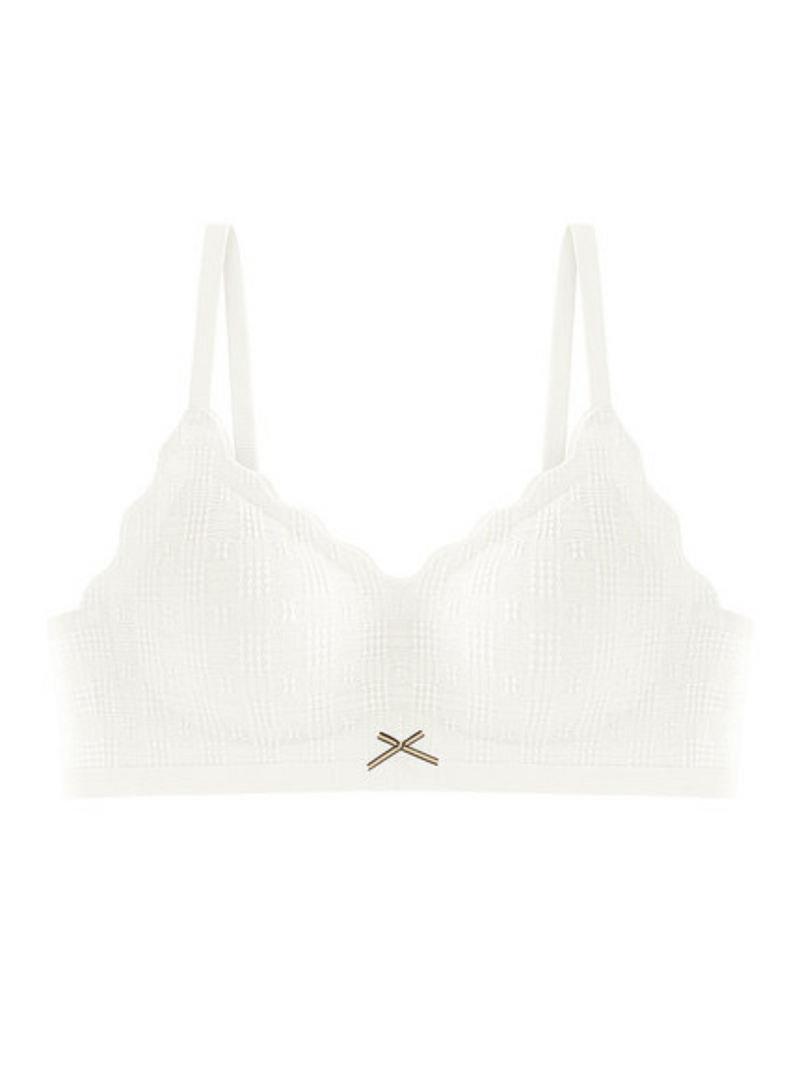 Lucia Seamless Wireless Paded Push Up Bra in White