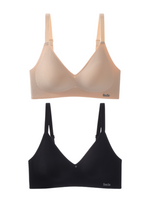 2 Pack Premium Melanie Seamless Wireless Padded Support Bra in Nude and Black
