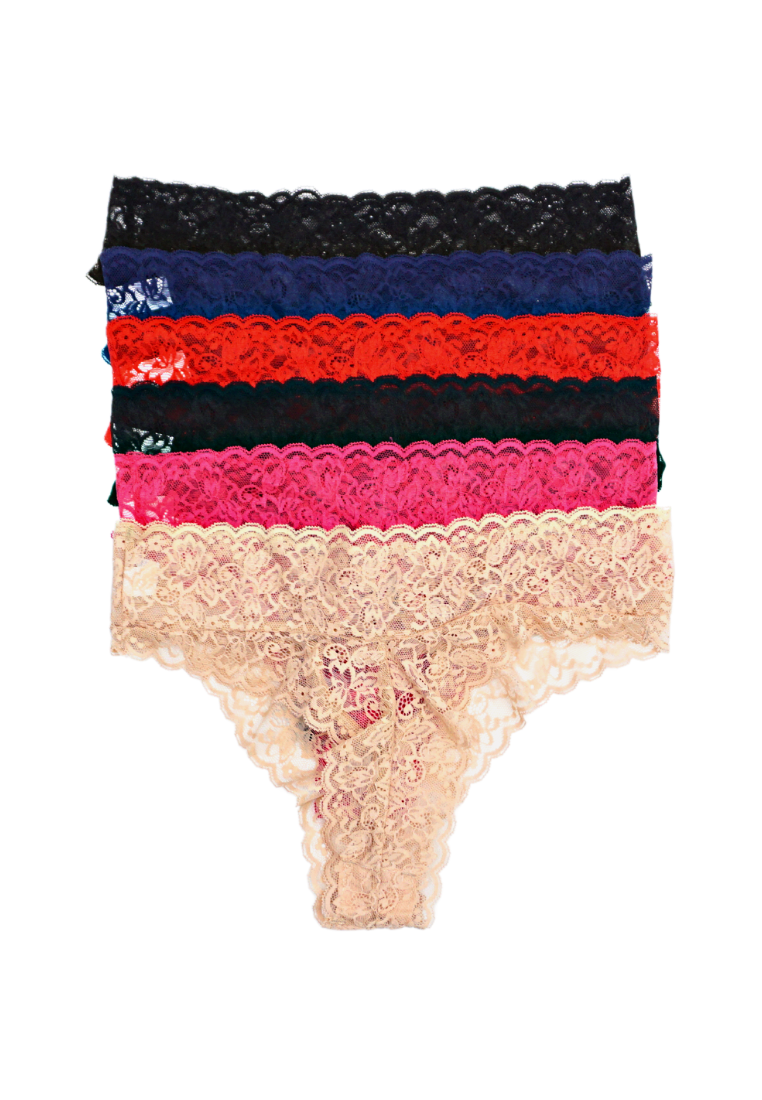 6 Pack Marisa Sexy Lace G String Thong Panties Bundle A