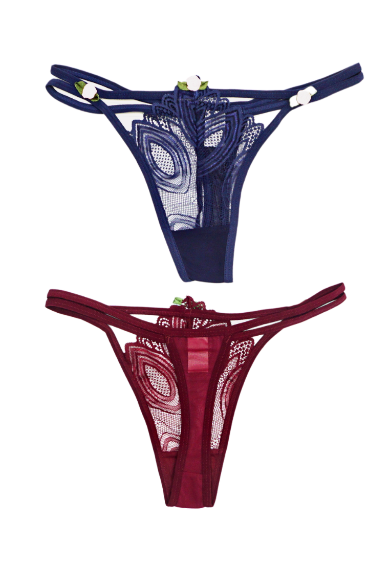 6 Pack Rosie Sexy Lace G String Thong Panties Bundle C