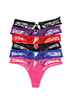 6 Pack Stella Sexy Lace G String Thong Panties Bundle B