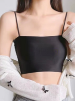 Premium Agnes Ice Silk Bralette Inner Top Tube Top in Black