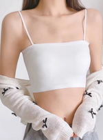 Premium Agnes Ice Silk Bralette Inner Top Tube Top in White