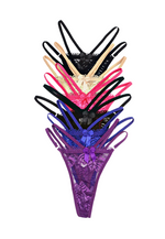 6 Pack Taylor Sexy Lace G String Thong Panties Bundle D