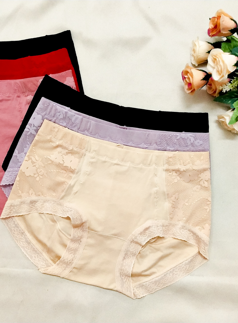 6 Pack Vienna Cotton with Lace Panties Bundle B
