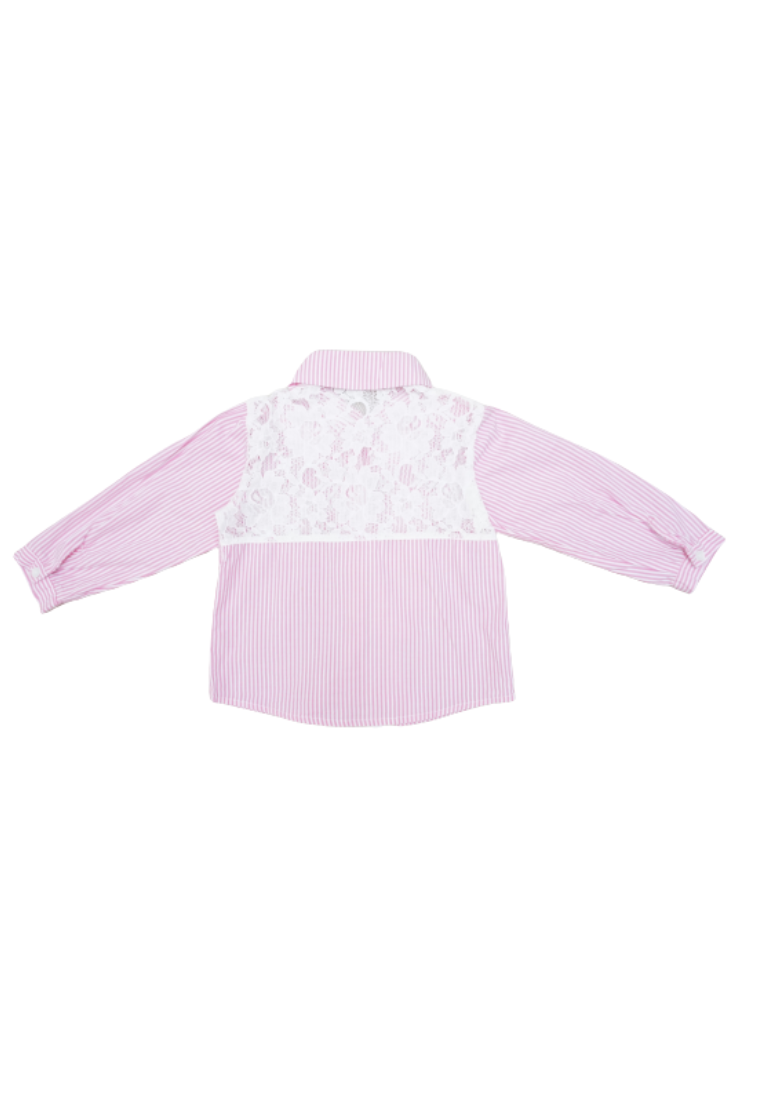 LM L/S Crochet Blouse in Pink