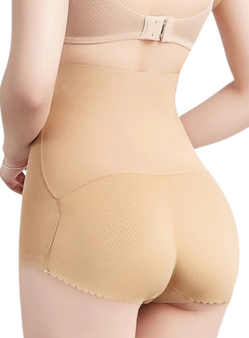 Karla Butt Lifter High Waisted Panties Seamless Padded Underwear in Nude