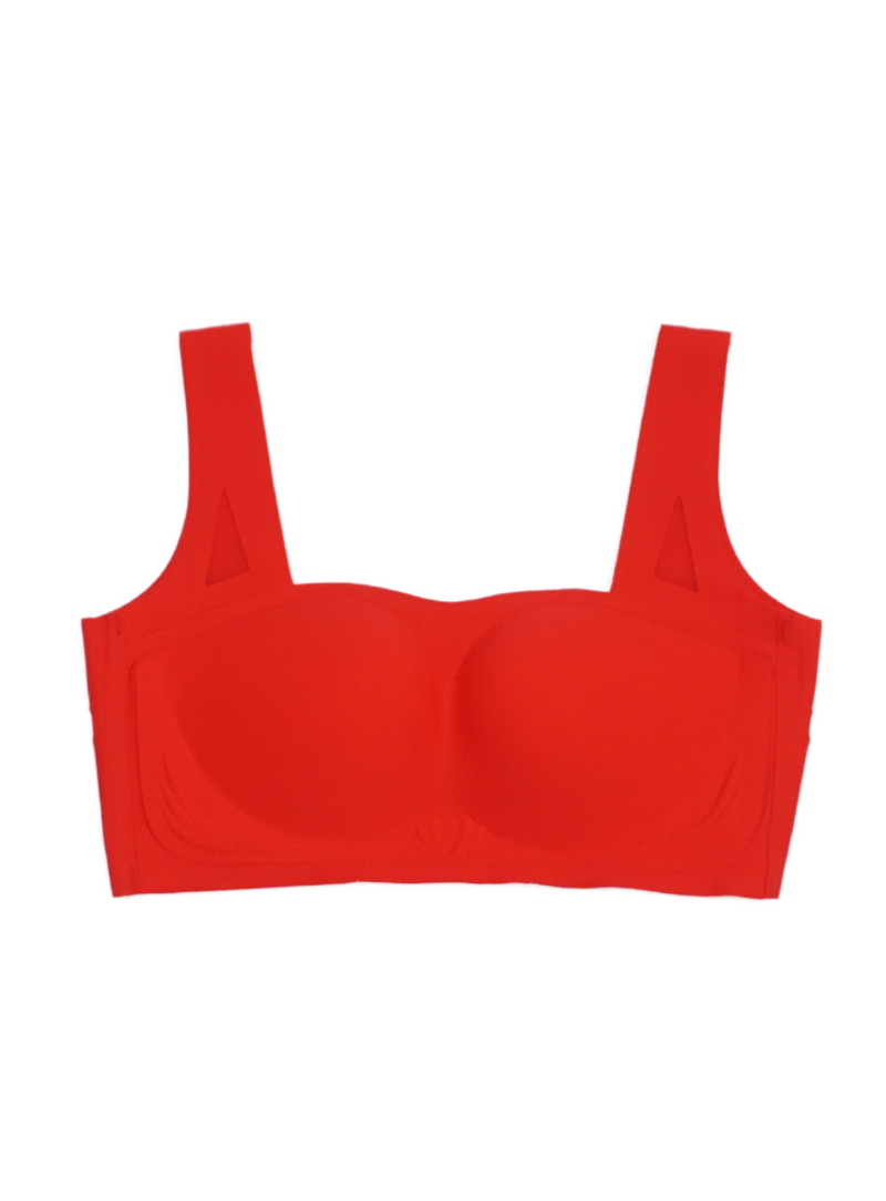 Premium Amy Seamless Push Up Lifting Supportive Wireless Padded Bra in Red
